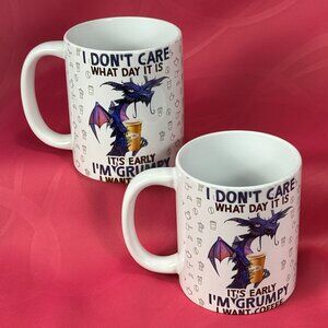 pair of colorful 64 Hydro coffee mugs